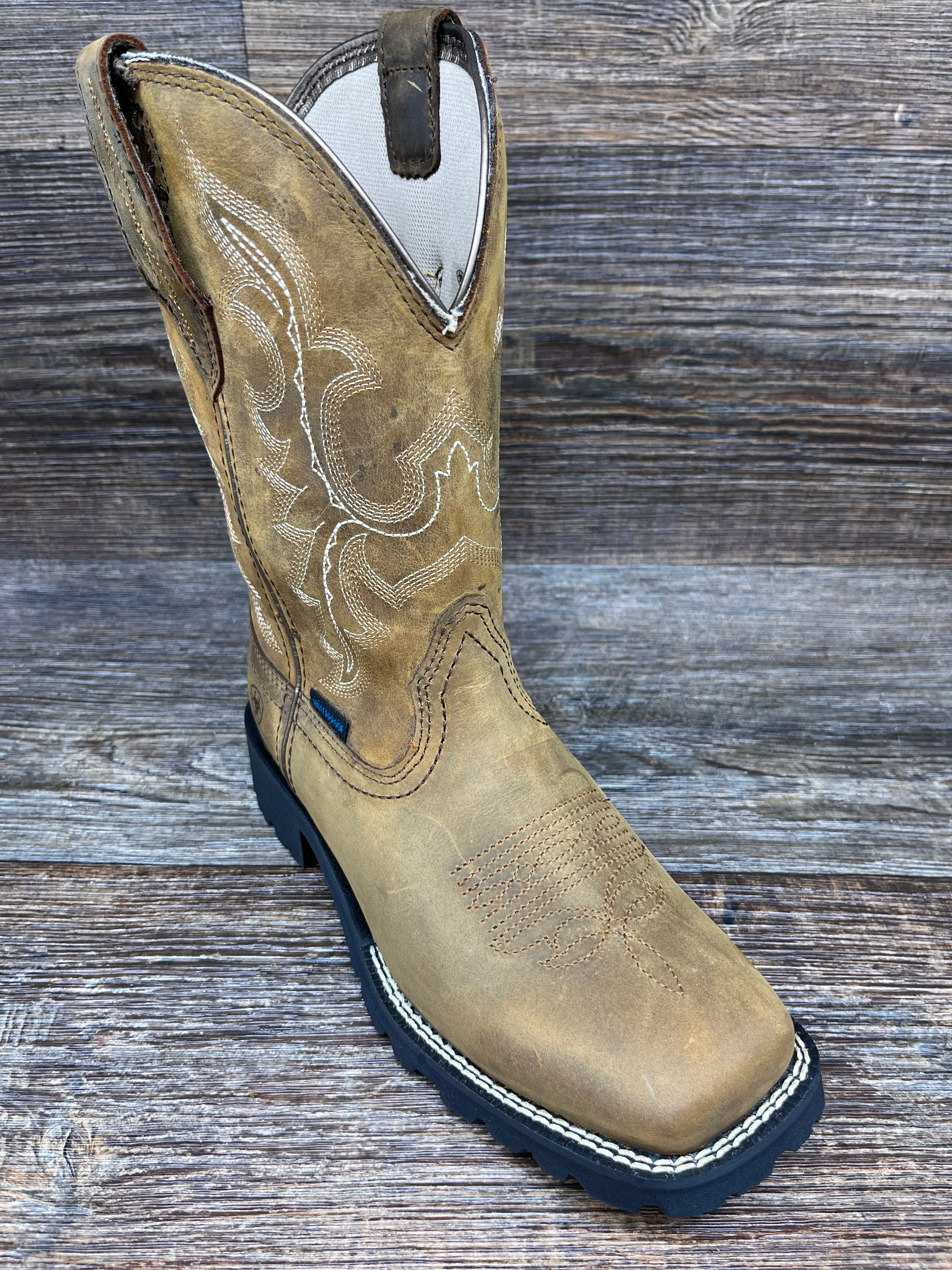 10044437 Women's Unbridled Rancher Waterproof Square Toe Work Boot by Ariat