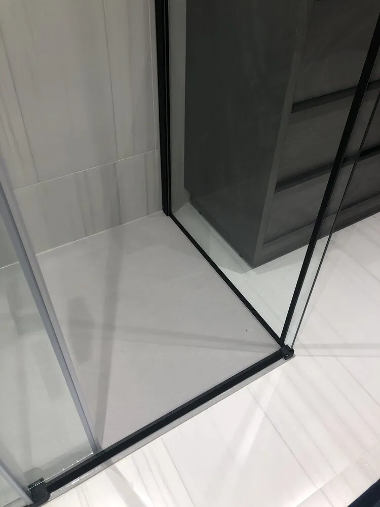 1" Matte Grey 59" x 32" Shower Base - Flush with tiles installation