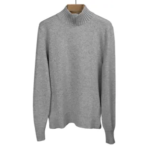 Aalbano convertible mock neck sweater in grey wool