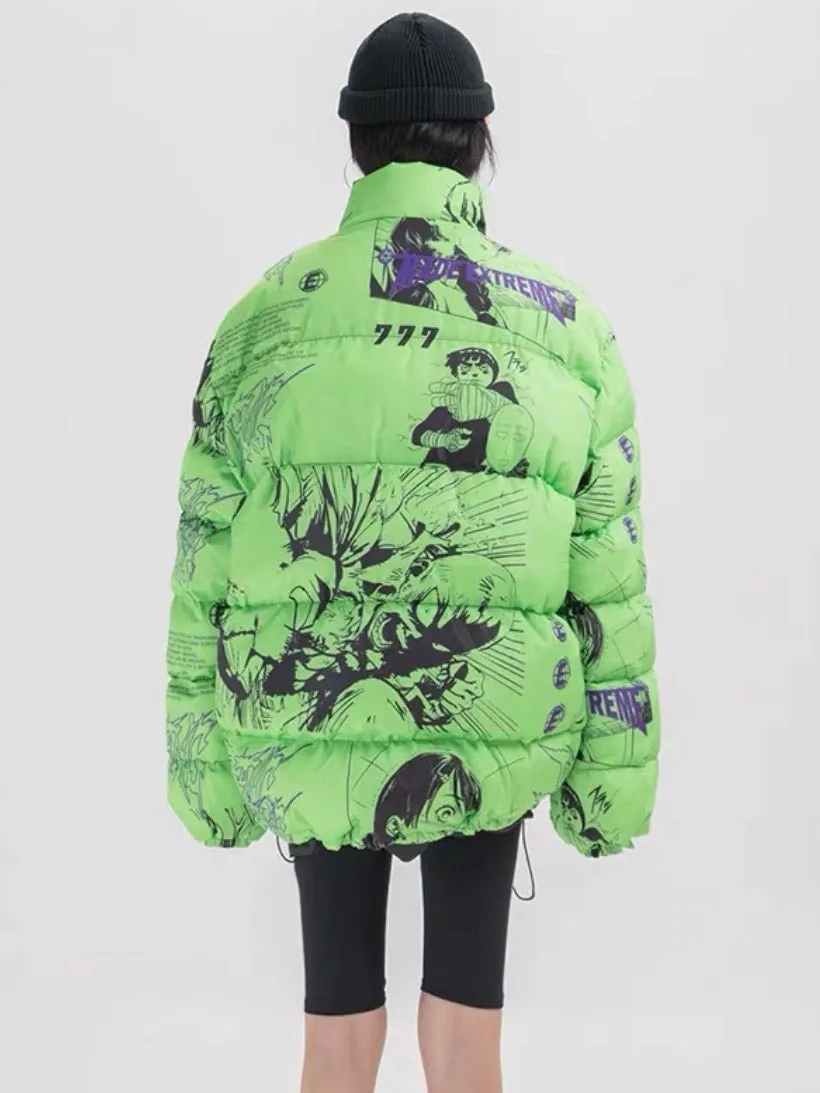 ANIME PRINTED PUFFER JACKET