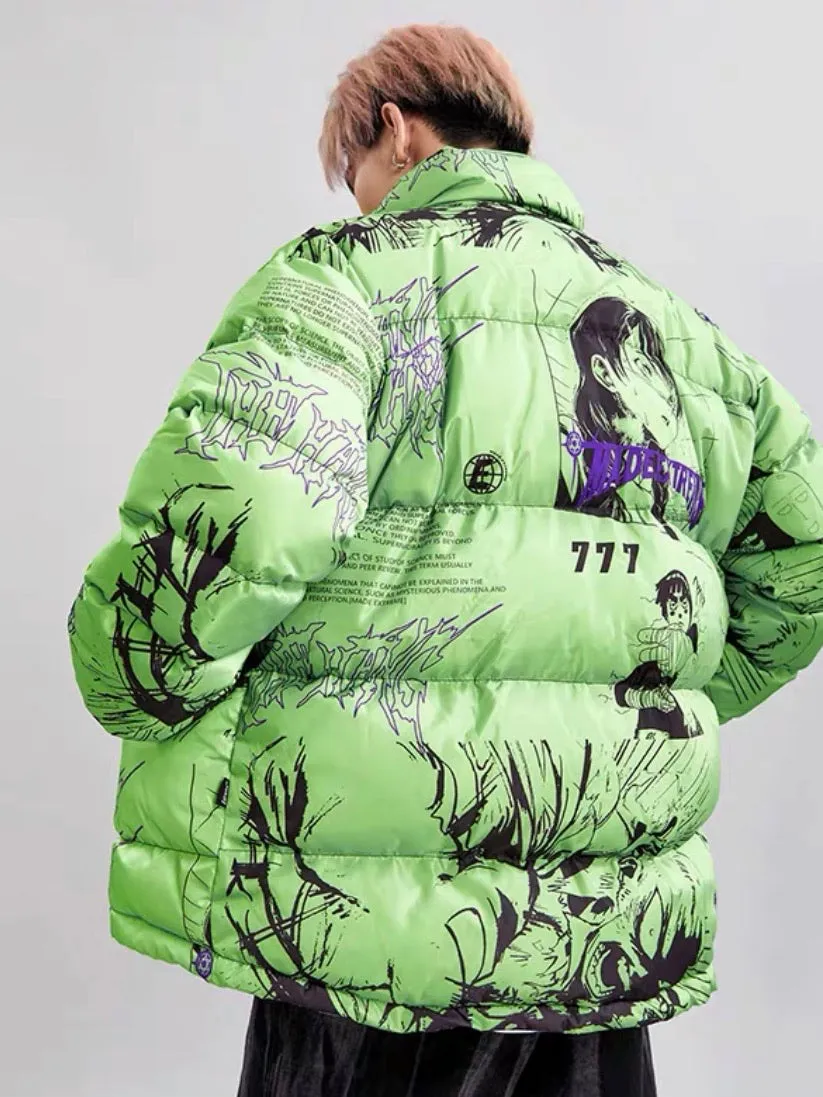 ANIME PRINTED PUFFER JACKET