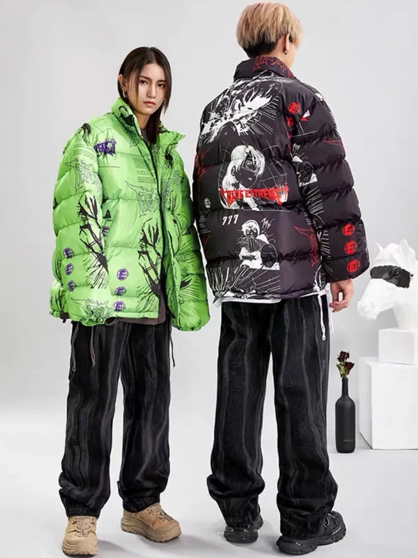 ANIME PRINTED PUFFER JACKET