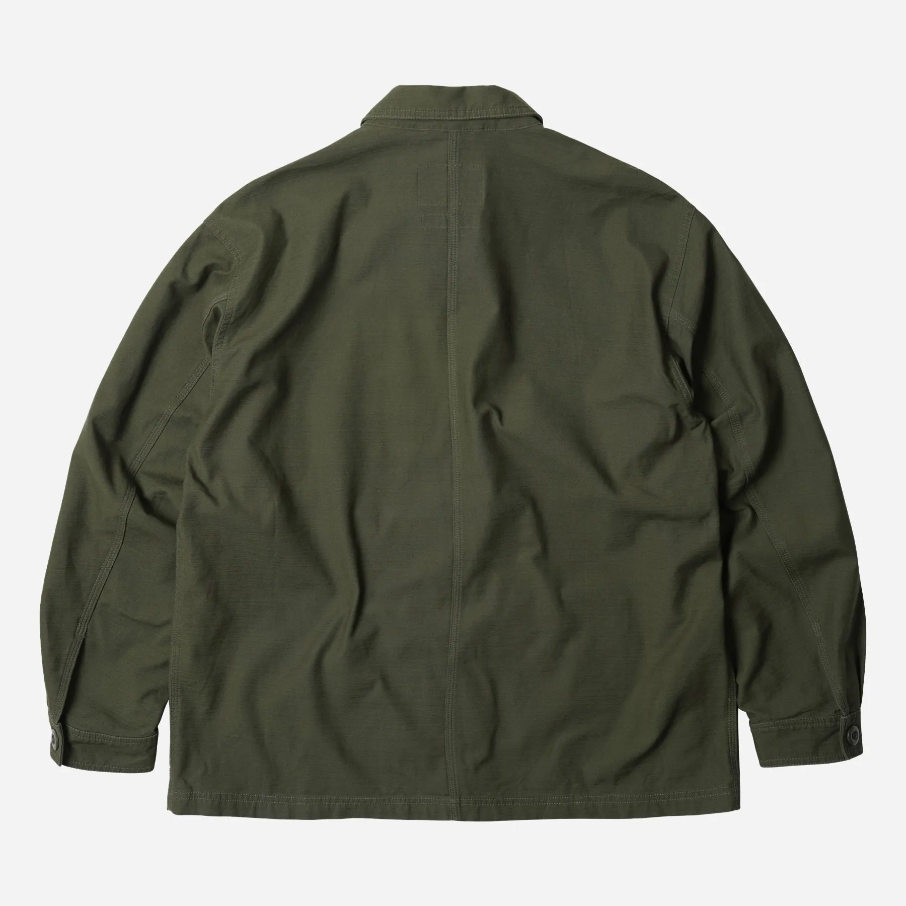 BACK SATIN FRENCH WORK JACKET - OLIVE