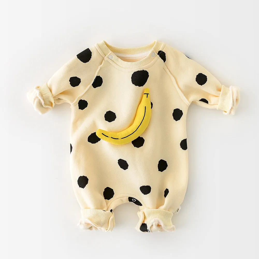 Banana Bonanza Baby Outfit - Jumpsuit with Colorful Fruit Print