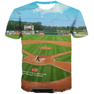 Baseball T-shirt Men Stadium Tshirt Printed Game T shirts Funny White T-shirts 3d