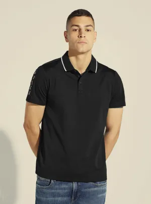 Black Paul Pique Tape Polo T-Shirt