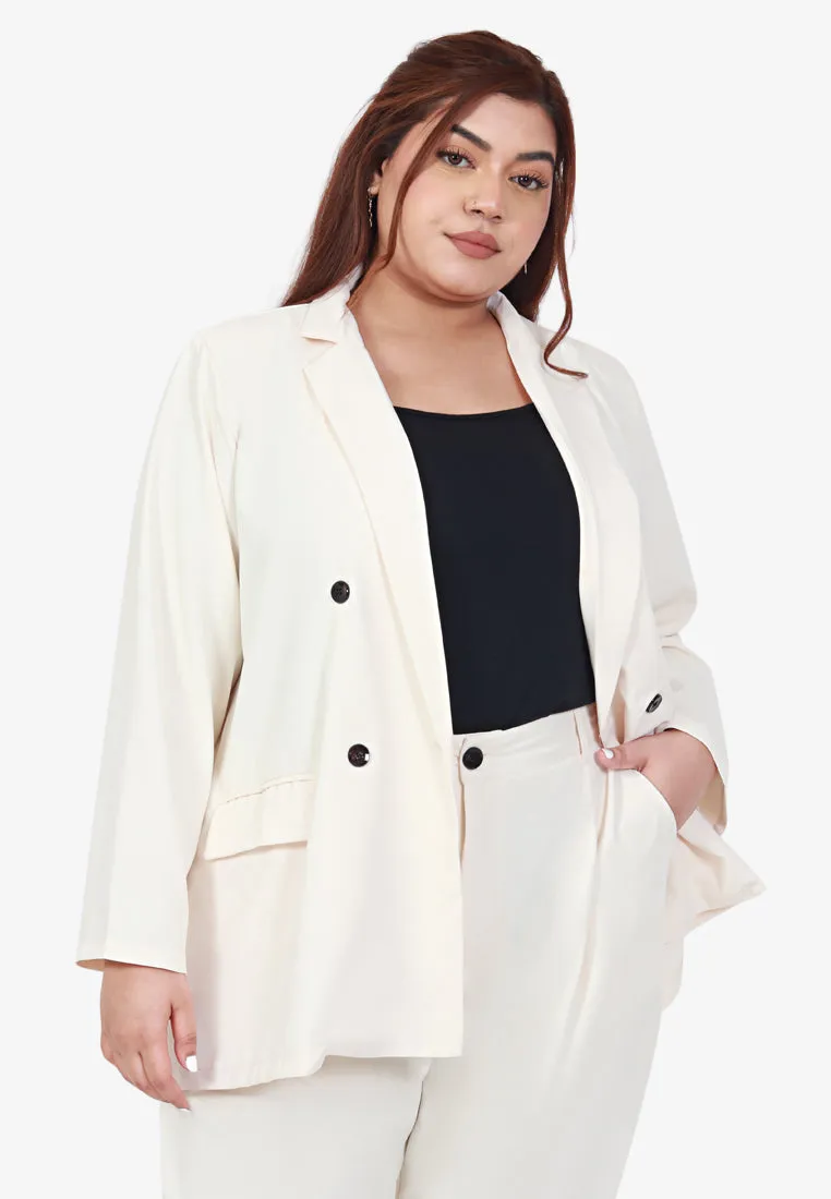 Blaise Double Breasted Soft Blazer - Off White