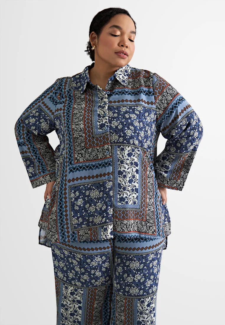 Bomani Chiffon Printed Shirt