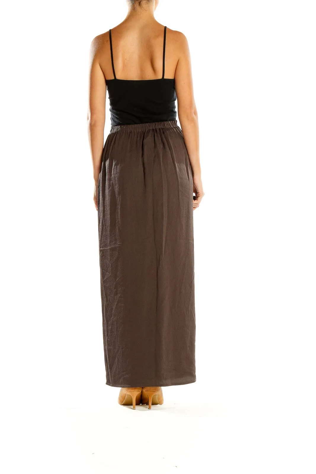 Brown Flowy Maxi Skirt