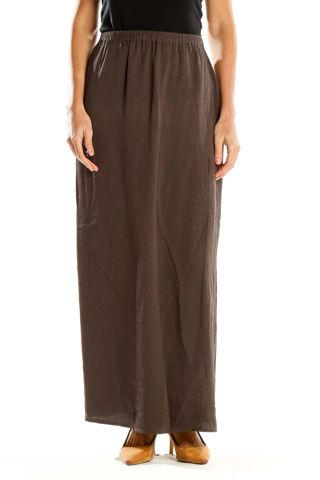 Brown Flowy Maxi Skirt