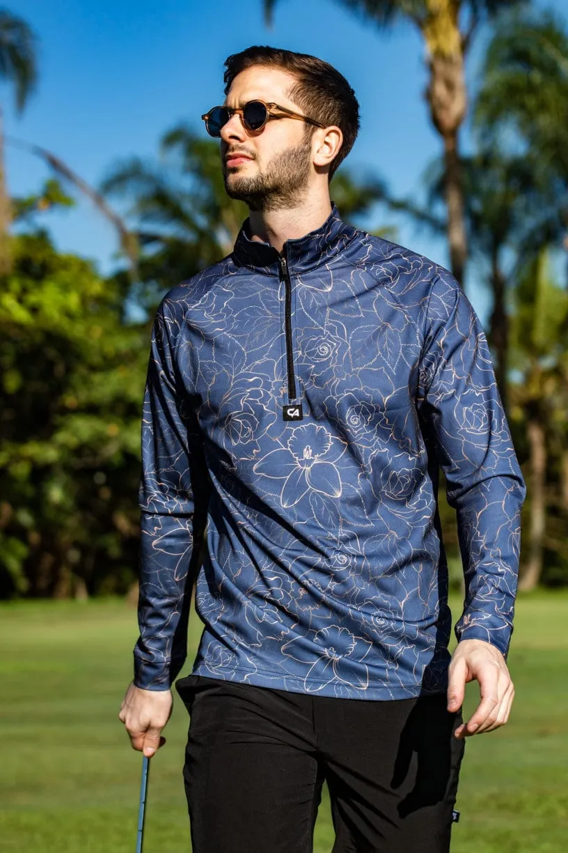 CA Funky Golf Jersey | Navy/Gold Roses