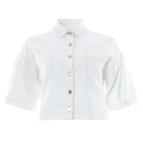 Caryn Soft White Crop Jacket