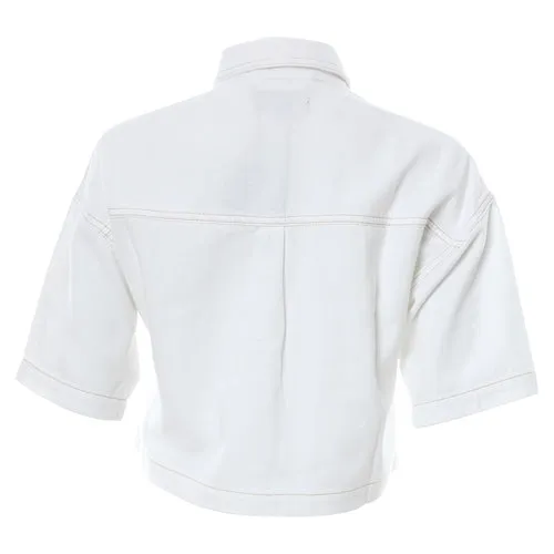 Caryn Soft White Crop Jacket