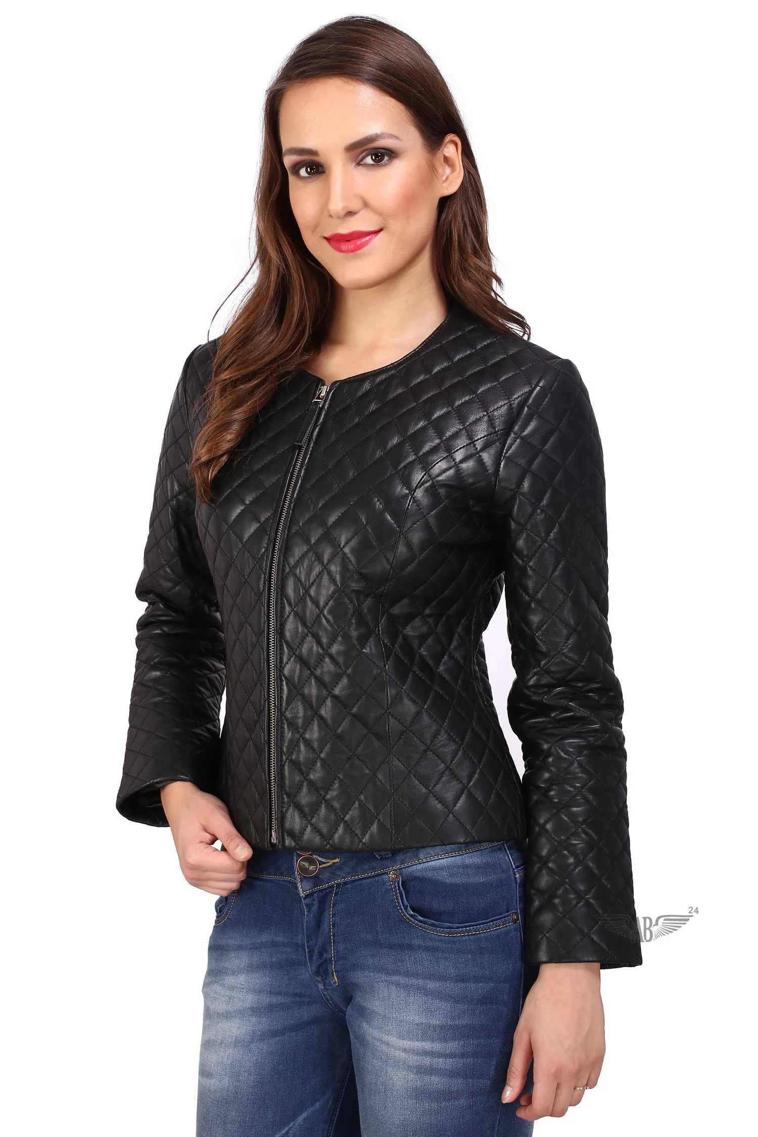 CHANNEL DIAMOND STITCH JACKET IN PREMIUM BLACK SOFT LEATHER