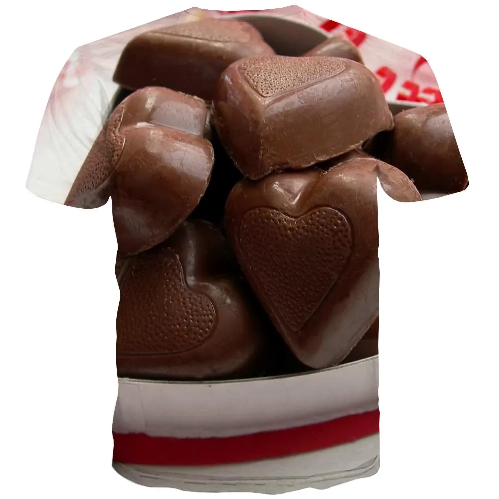 Chocolate T shirts Men Brown Tshirts Casual Delicious T-shirts 3d Bitter Tshirt Printed