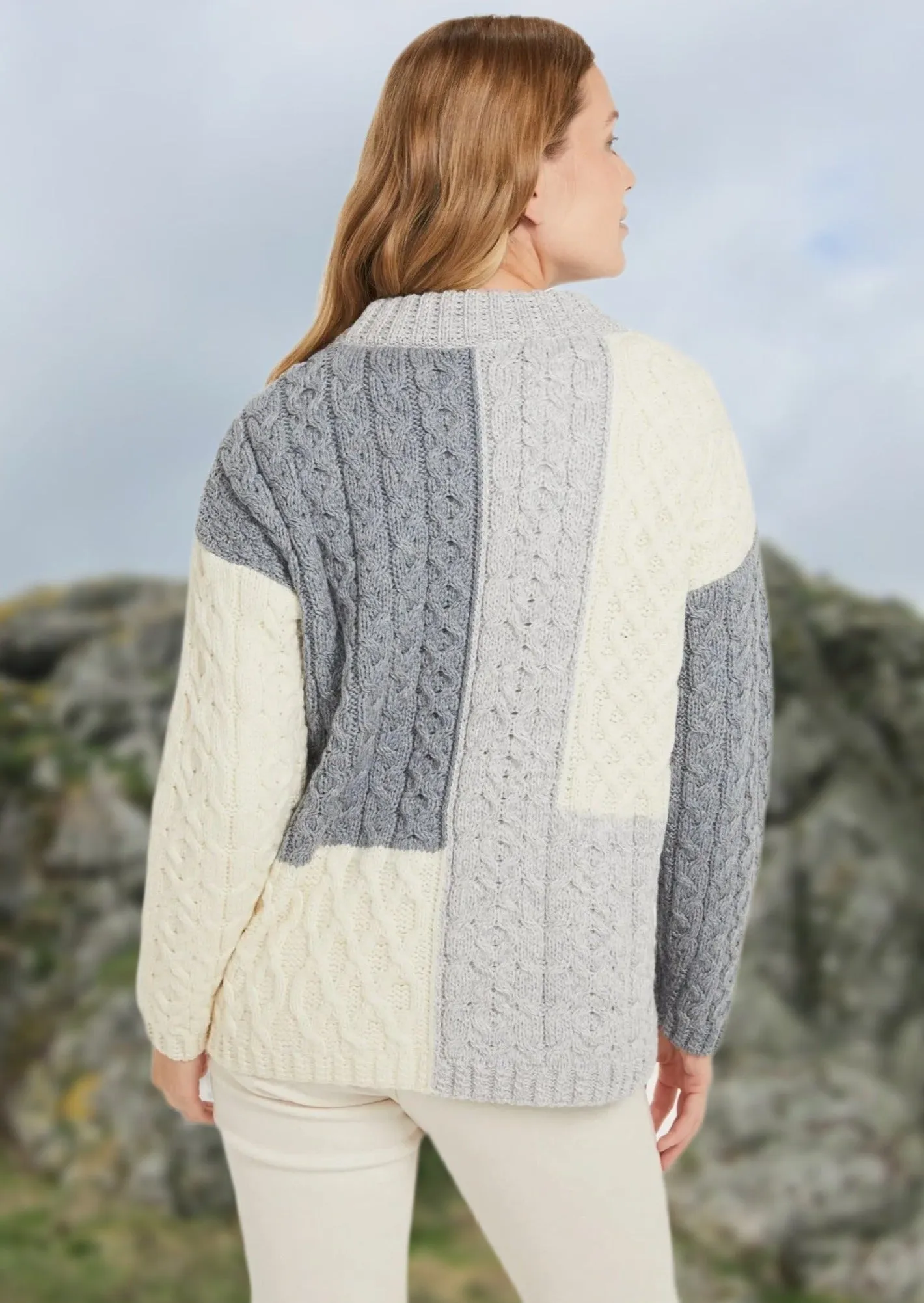 Cobh Aran Patch Sweater