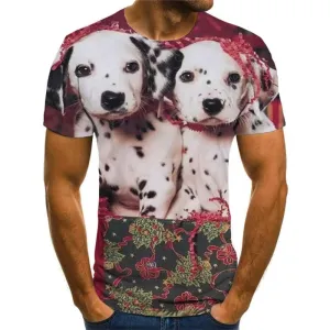 Dog T shirts Men Animal T-shirts 3d Christmas Tshirts Novelty Harajuku Tshirts Casual