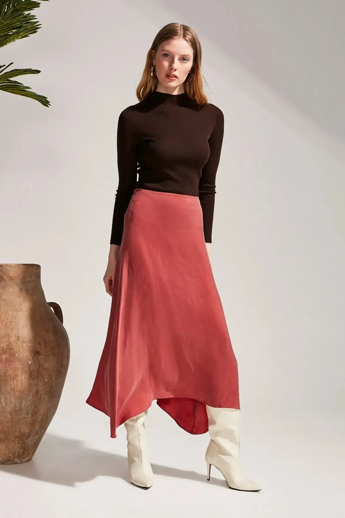 Dusty Rose Cupro Women's Skirt