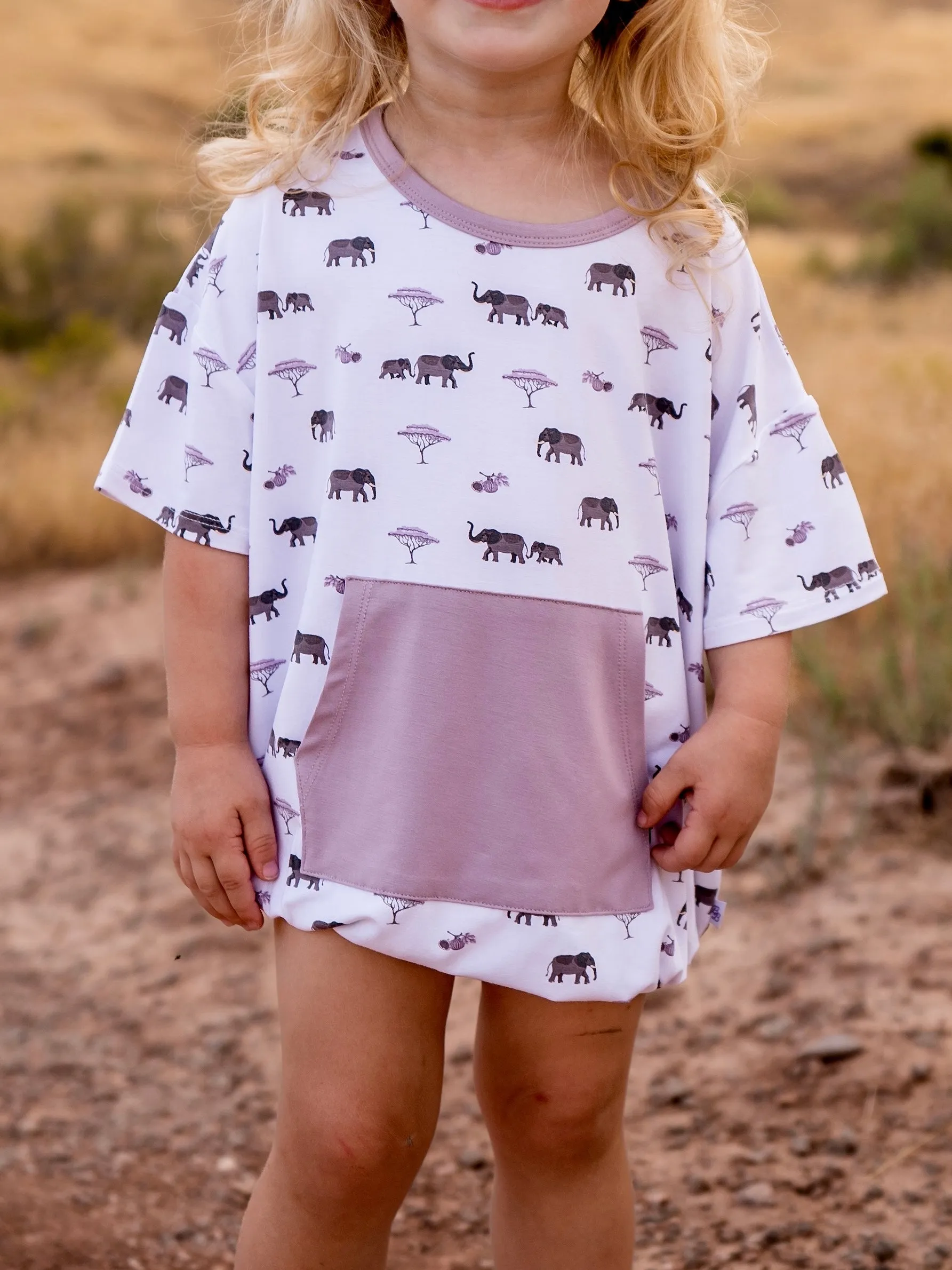 Elephant | Short Sleeve Bubble Romper