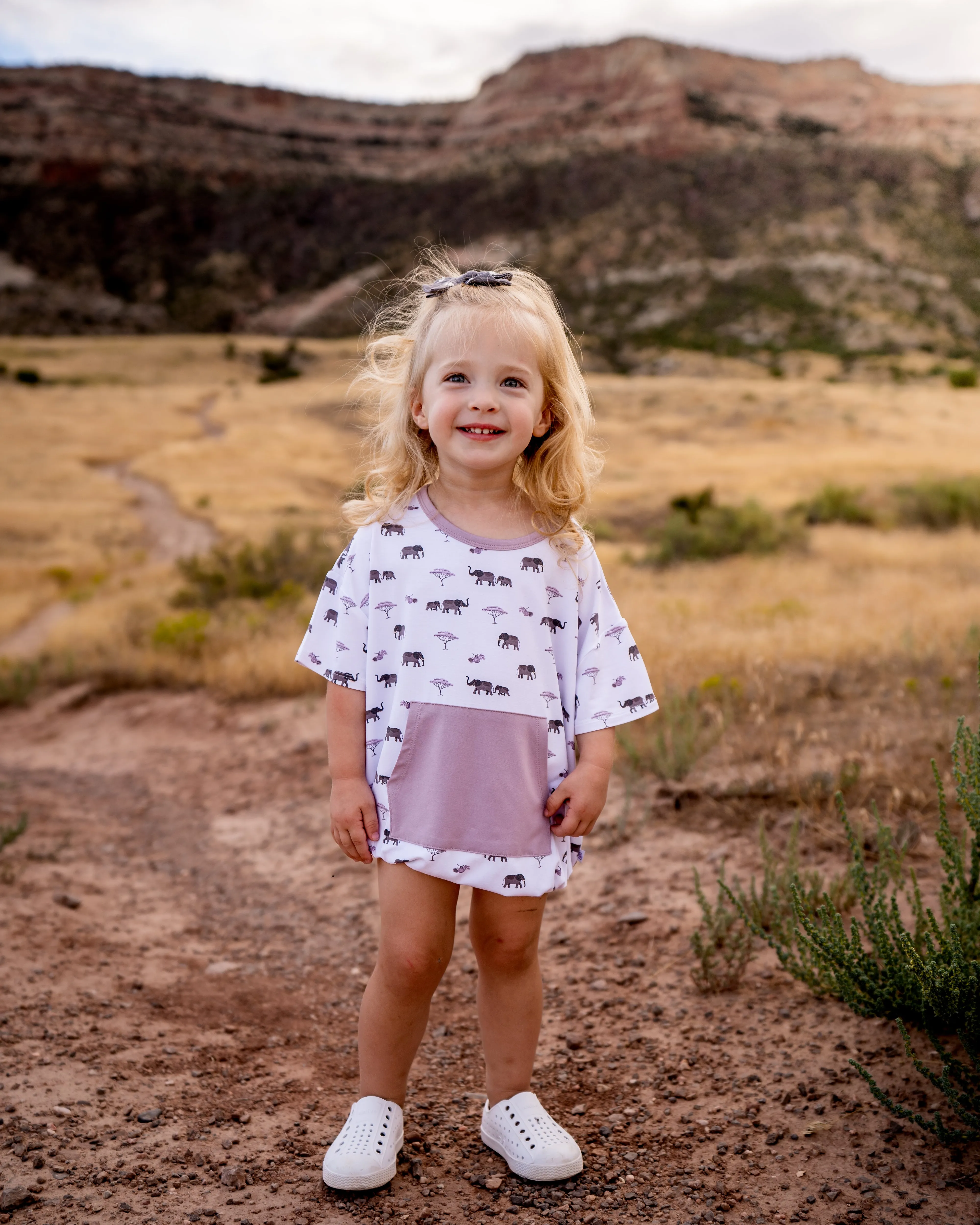 Elephant | Short Sleeve Bubble Romper