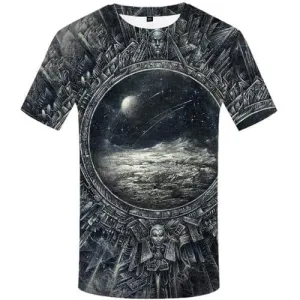 Galaxy Space T shirts Men Metal T shirts Funny Moon T-shirts Graphic War Tshirt Anime Gothic Tshirts Casual Short Sleeve