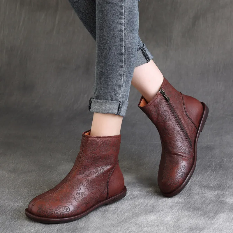 Gift Shoes Autumn Winter Retro Ethnic Handmade Soft Women's Boots