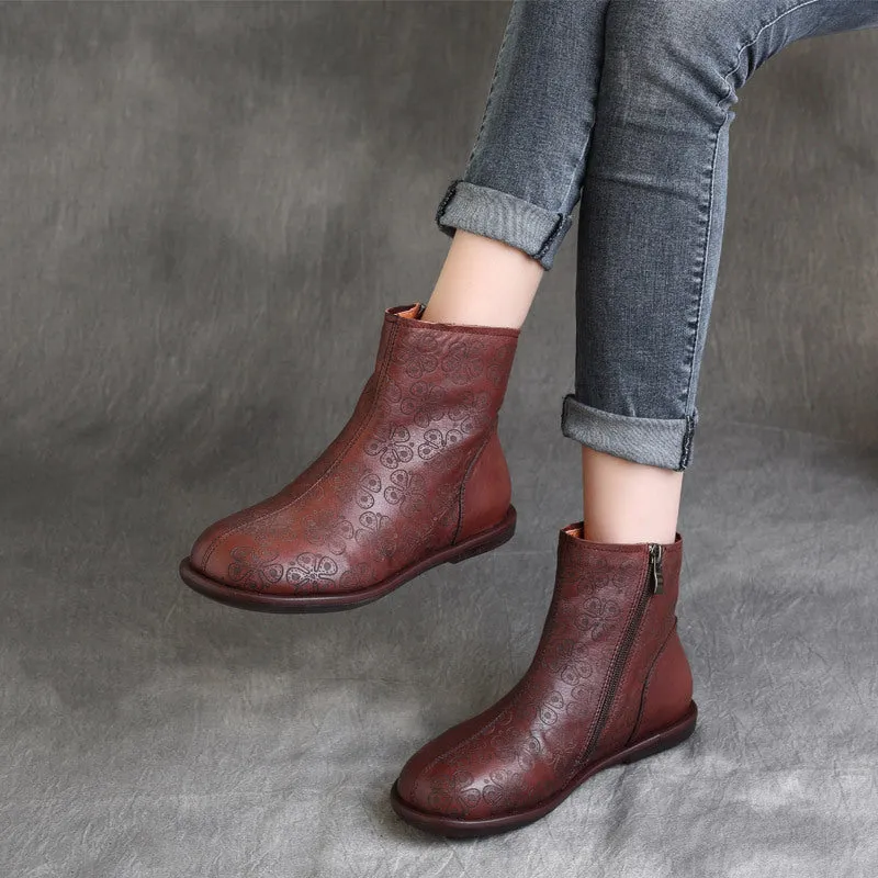 Gift Shoes Autumn Winter Retro Ethnic Handmade Soft Women's Boots