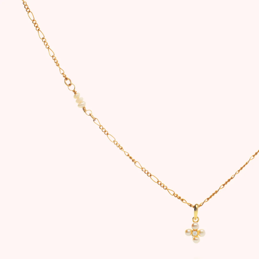 Gold-Filled Pearl Flower Pendant