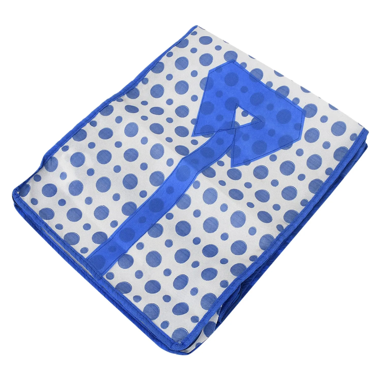 Heart Home Dot Print Non-Woven Shirt Cover/Clothing Organizer/Wardrobe Organizer For Home, Traveling Pack of 3 (Blue) 54HH4179.