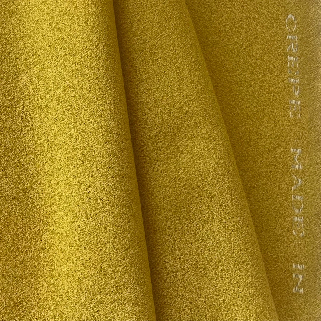 High-End Honey Mustard Selvedged Wool Crepe (Made in Italy)