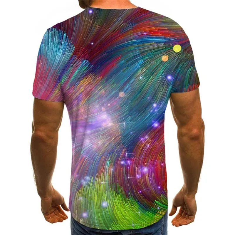 Hippie T-shirt Men Gradient T-shirts 3d Colorful Tshirt Printed Abstract Funny T shirts