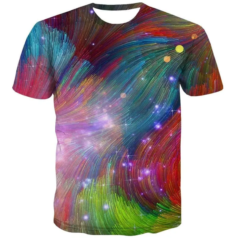 Hippie T-shirt Men Gradient T-shirts 3d Colorful Tshirt Printed Abstract Funny T shirts