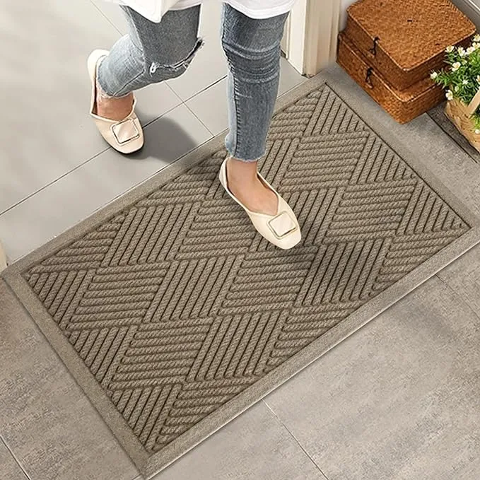 HIYARD Durable Front Doormat for Entryway, 30×17, Beige