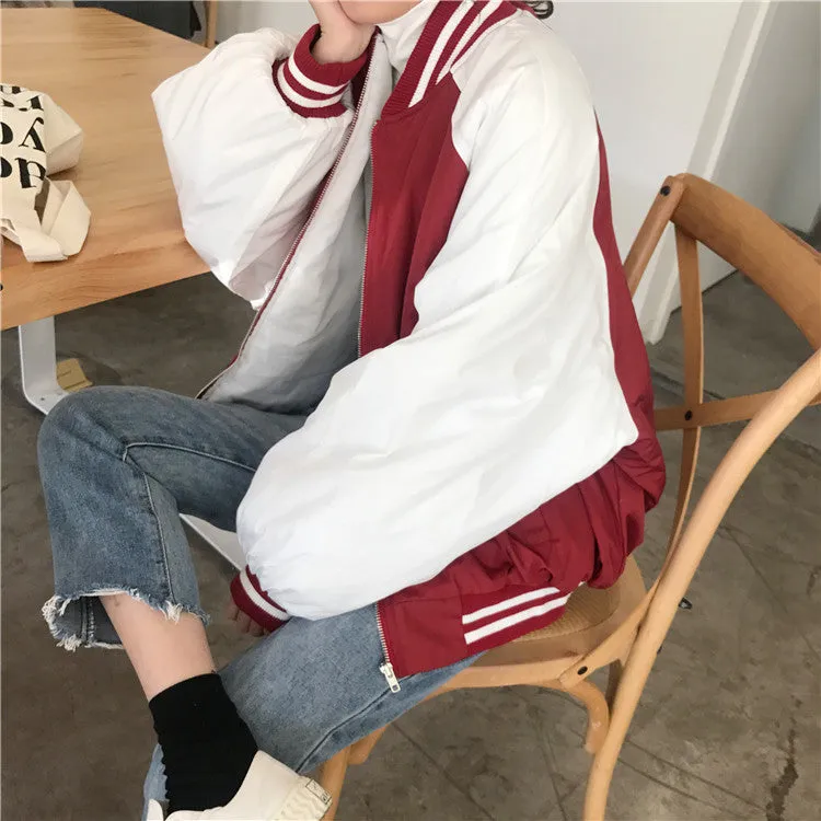 [Korean Style] Kazo Burgandy Bomber Jacket