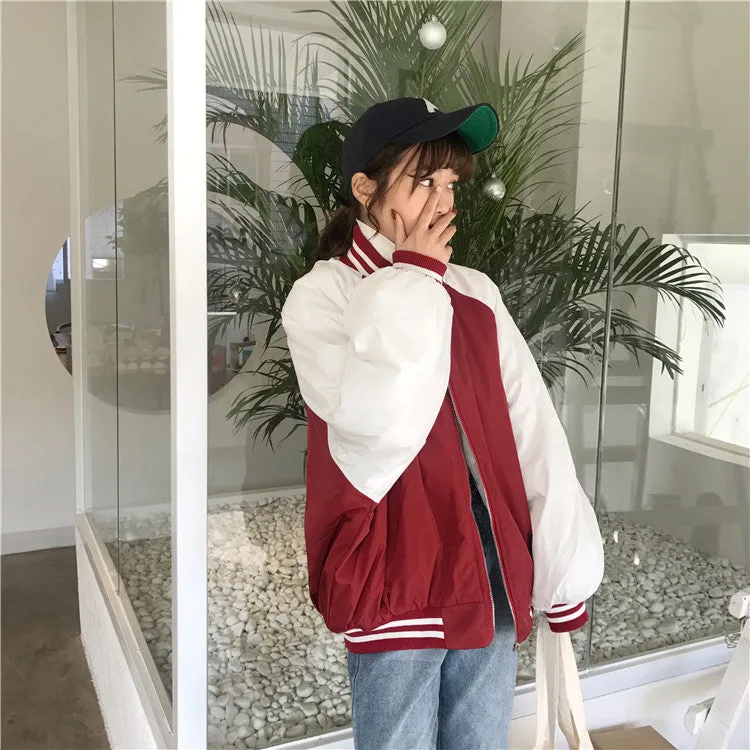 [Korean Style] Kazo Burgandy Bomber Jacket