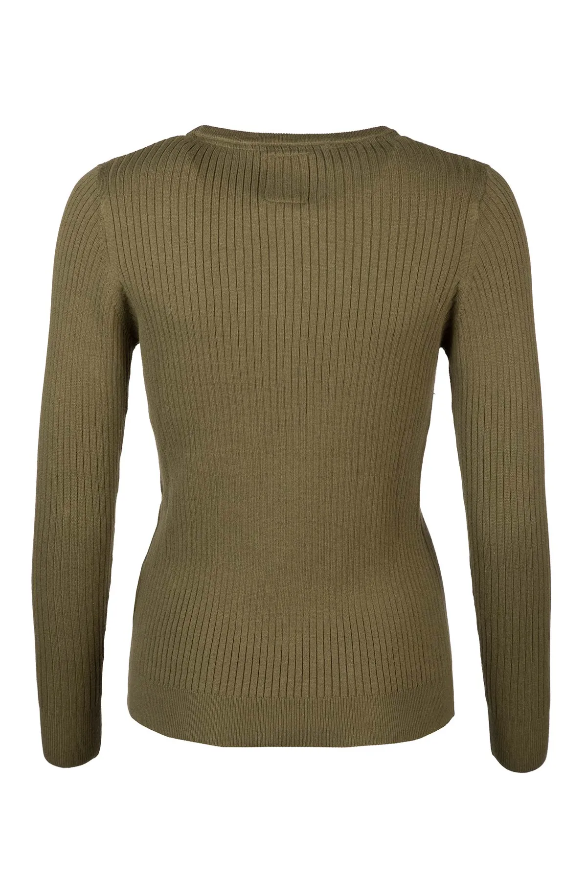 Ladies Crew Neck Ribbed Jumper - Gemma