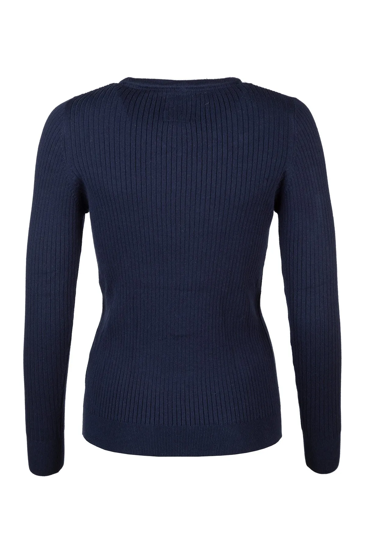 Ladies Crew Neck Ribbed Jumper - Gemma