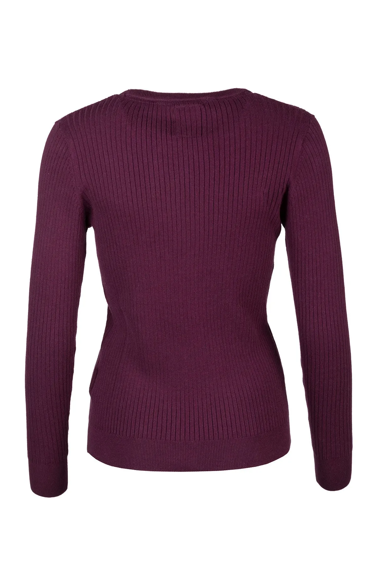 Ladies Crew Neck Ribbed Jumper - Gemma