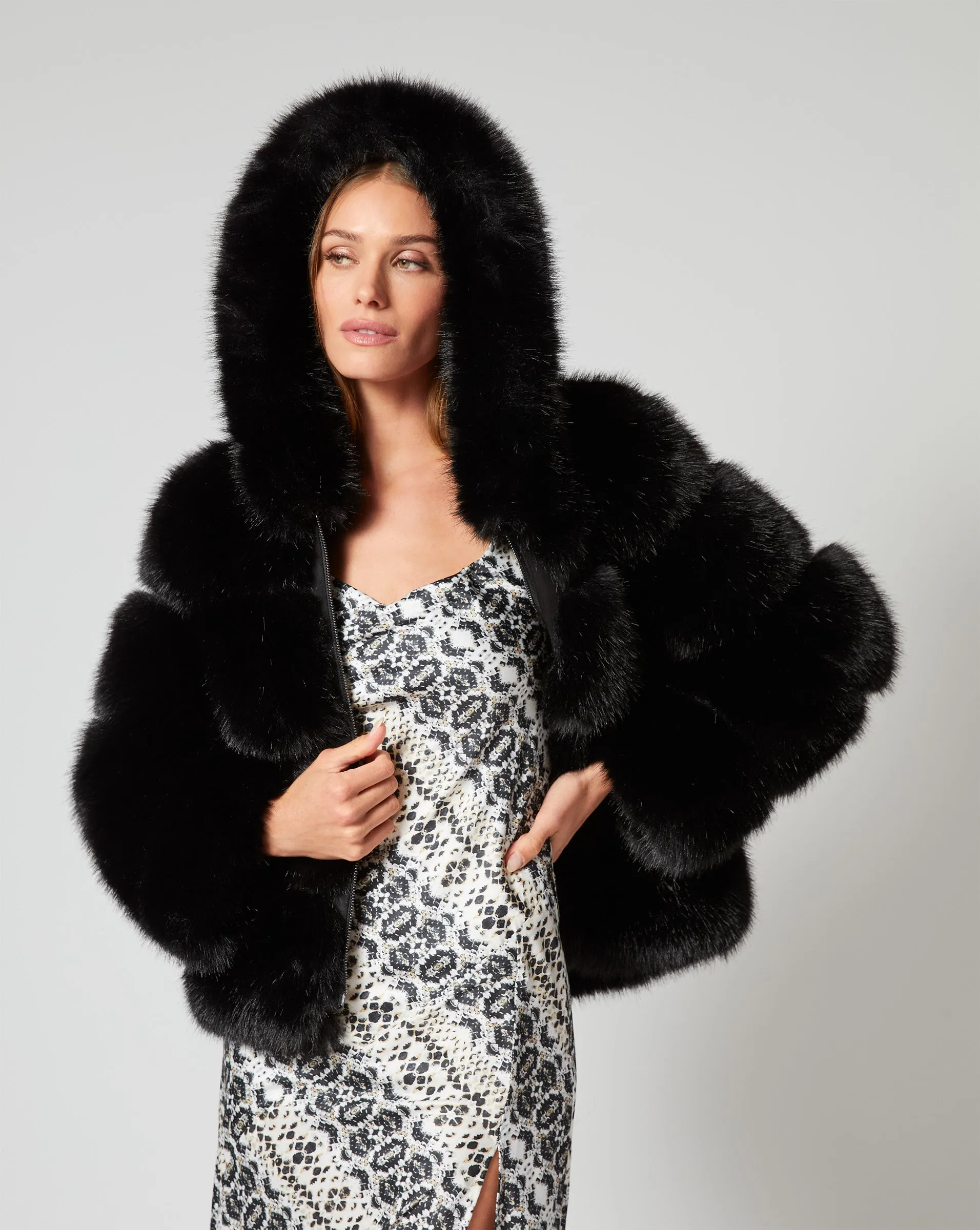 Landau Hooded Fox Faux Fur Jacket