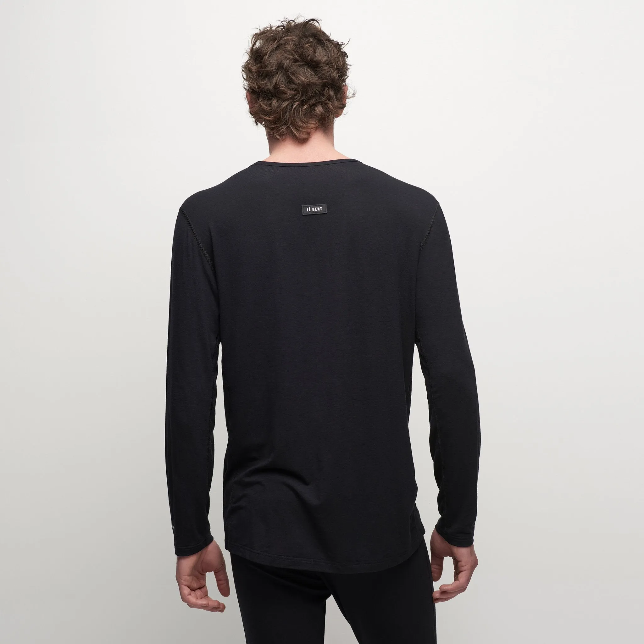 Le Bent Mens Core 200 Base Layer Crew Black