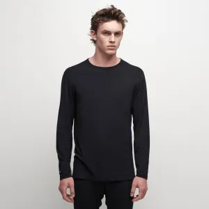 Le Bent Mens Core 200 Base Layer Crew Black