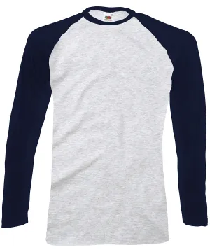 Long sleeve baseball T | Heather Grey/Deep Navy