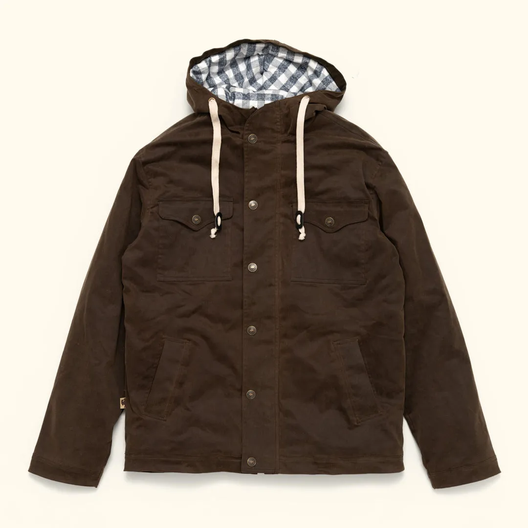 Marshall Hooded Jacket | Waxed Canvas - Dark Khaki