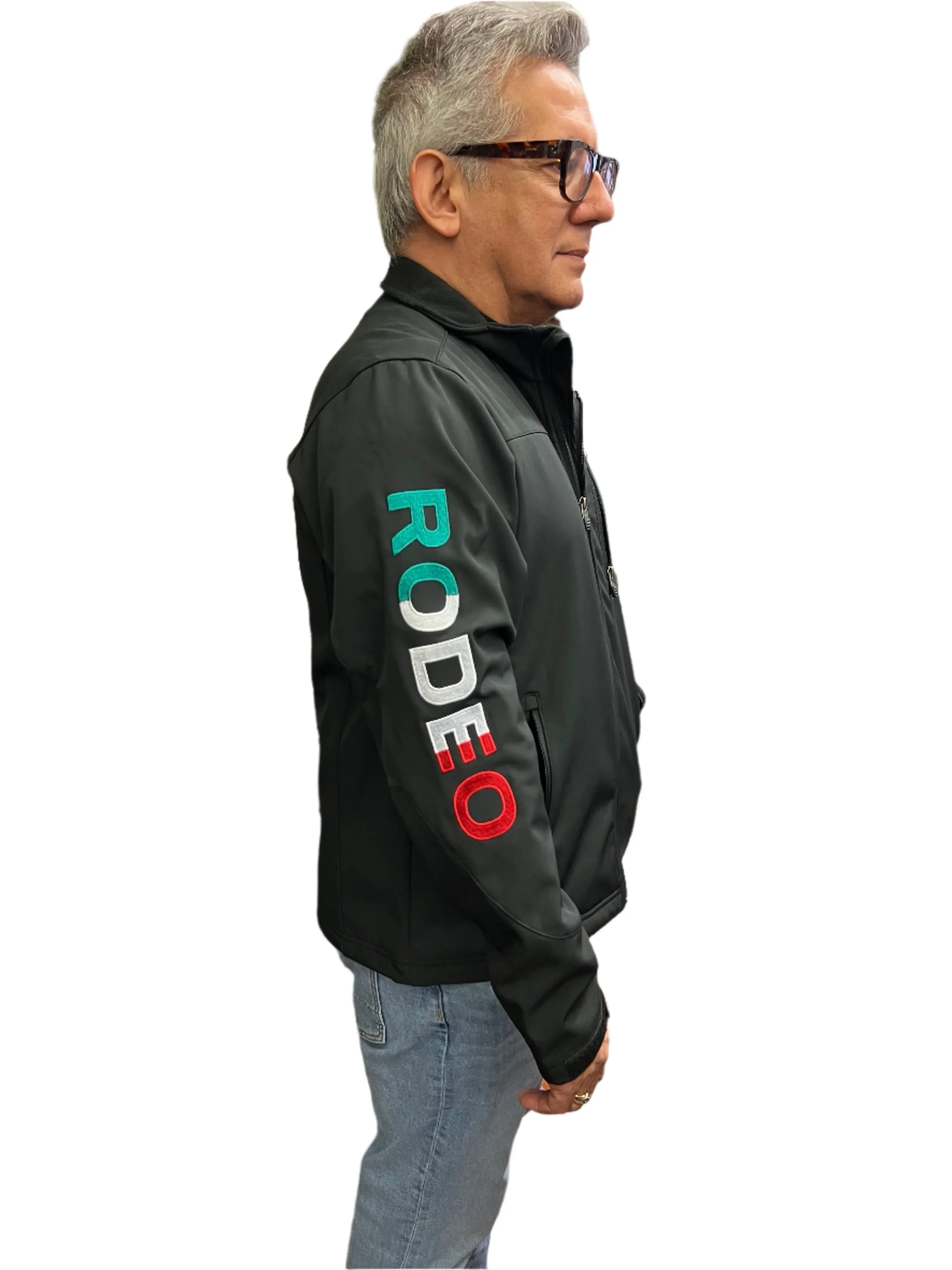 Men's Black Soft Shell Embroidered MEXICO Jacket