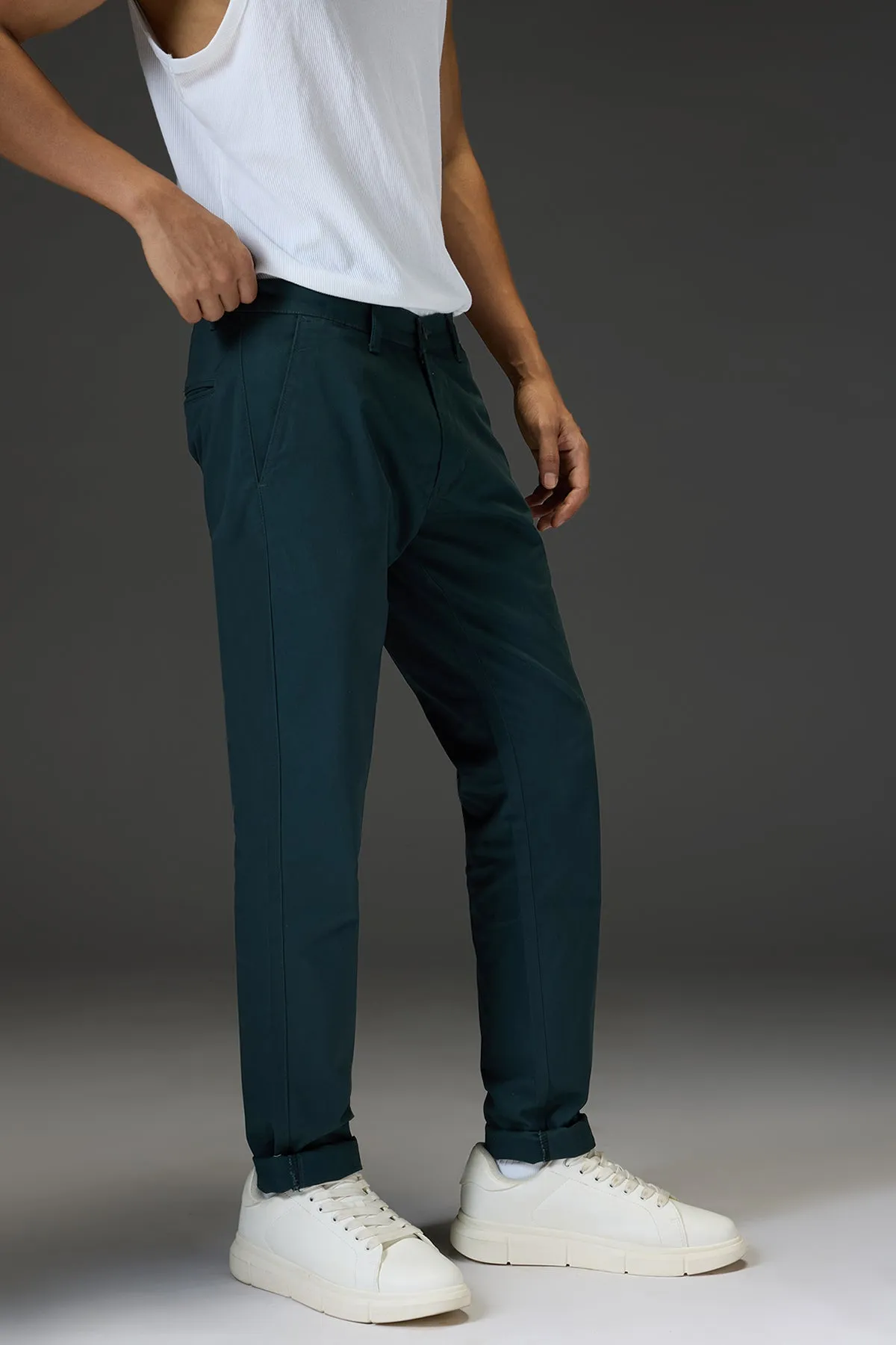 Men's Olive Green Stretchable Pants