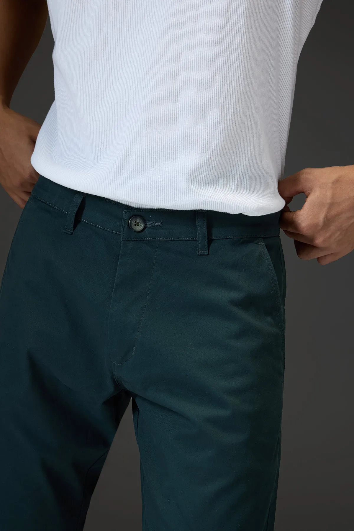 Men's Olive Green Stretchable Pants