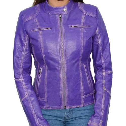 Milwaukee Leather SFL2830 Women's Purple Scuba Style Sheepskin Fashion