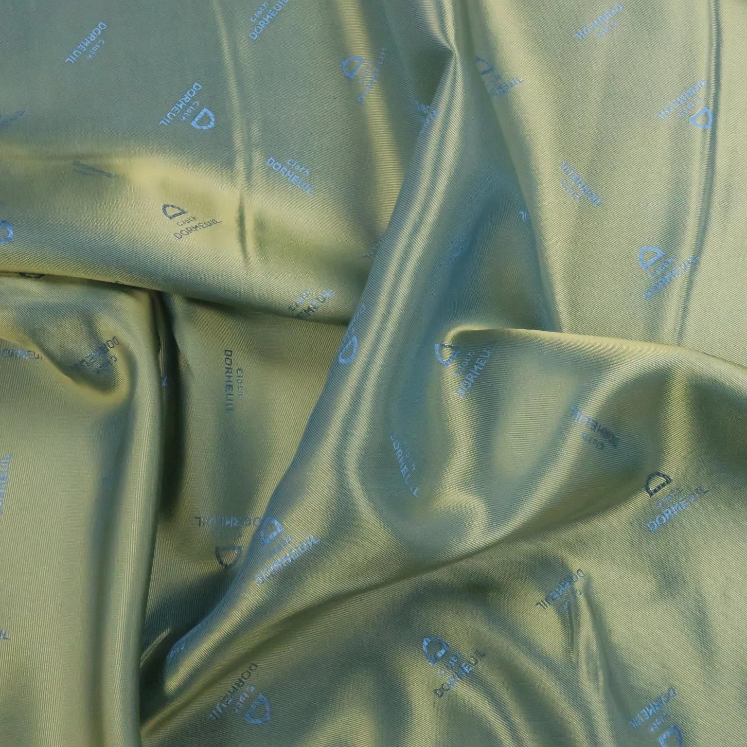 Moss Green Translucent with Light Blue Solid Acetate Viscose Dormeuil Exclusive Lining