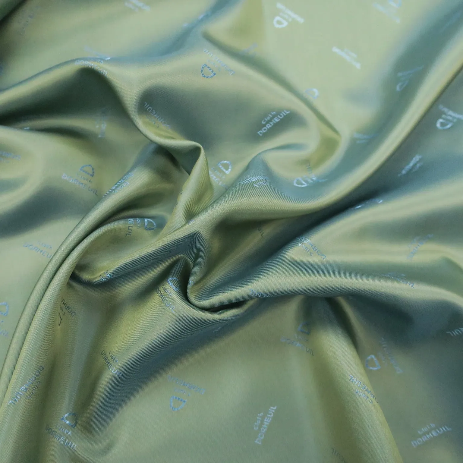 Moss Green Translucent with Light Blue Solid Acetate Viscose Dormeuil Exclusive Lining