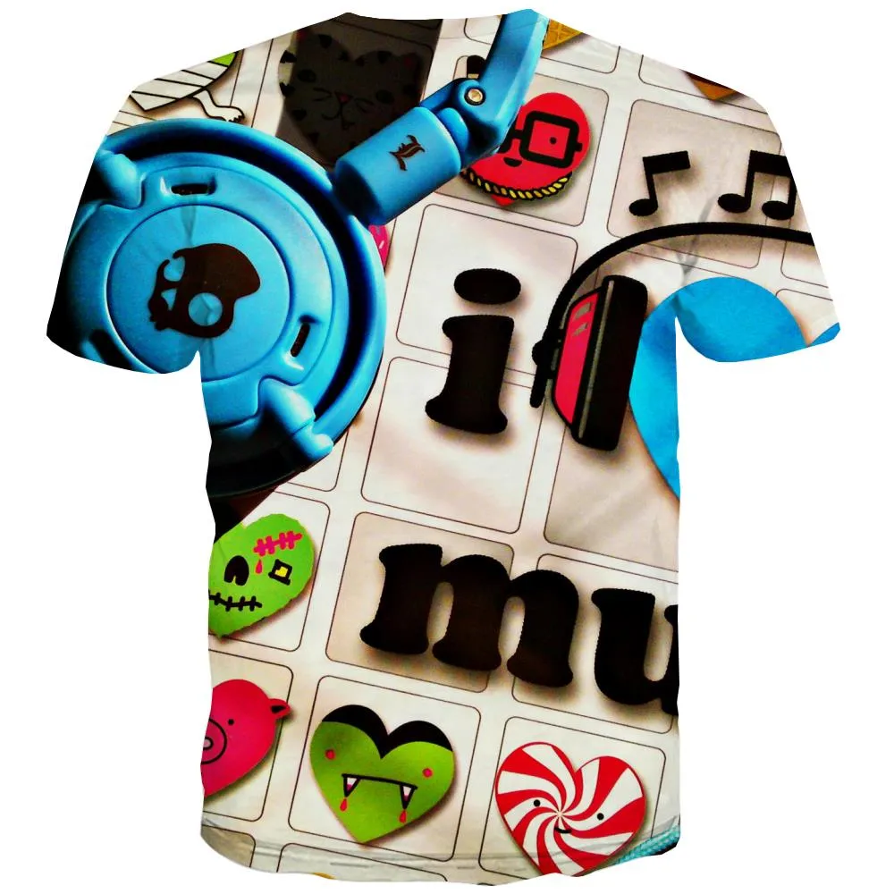 Music T shirts Men Instrument T-shirts 3d Retro Tshirts Cool Electronic Tshirts Novelty